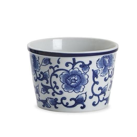Chinoiserie Blue & White Hand Painted Tall Dish