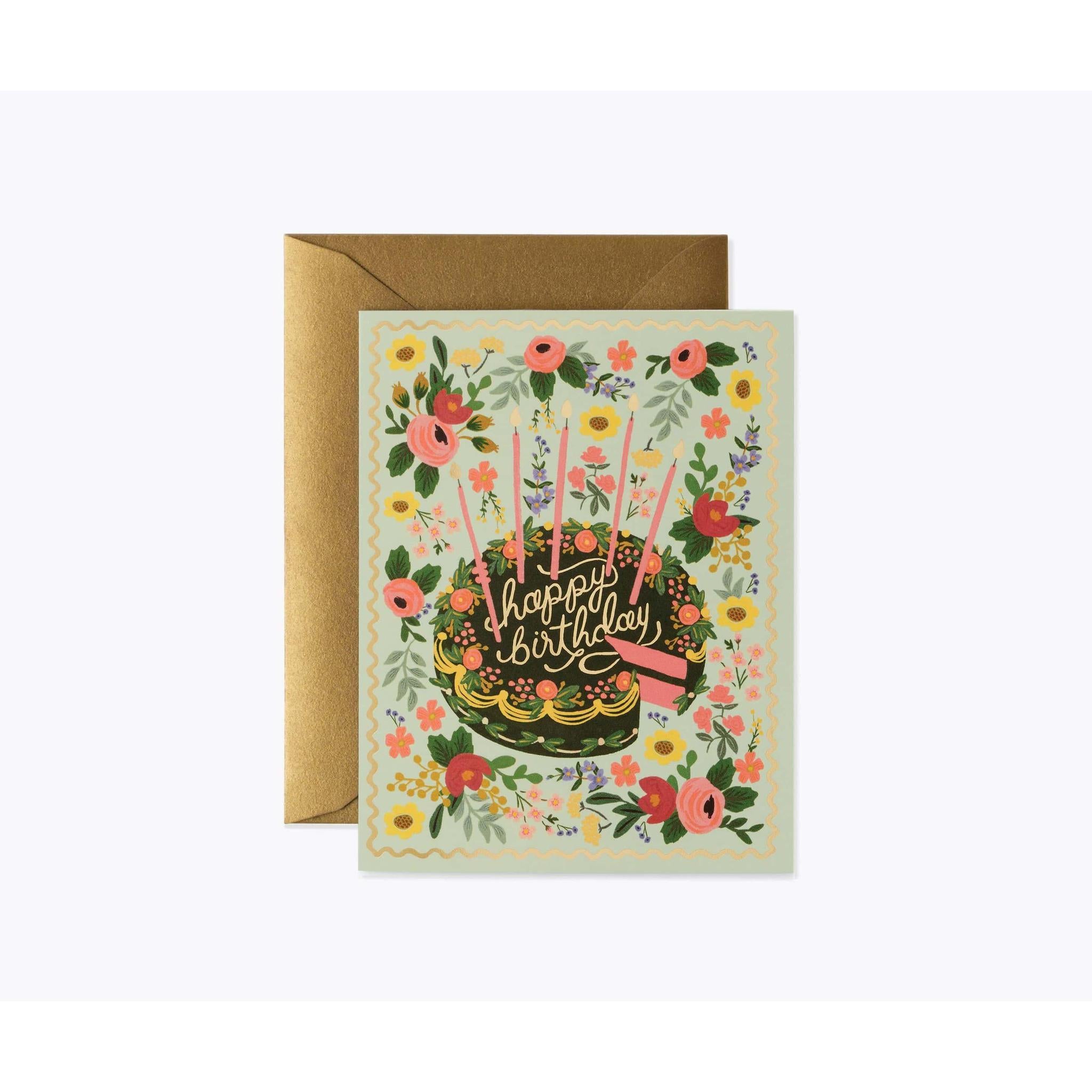 Floral Cake Birthday Boxed Cards