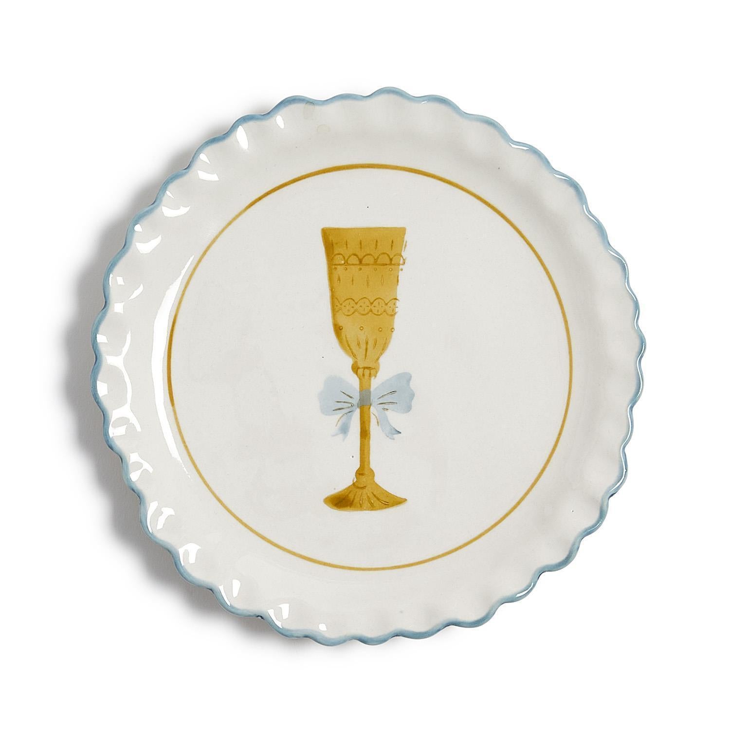 Cheers! Hand-Painted Tidbit Plate