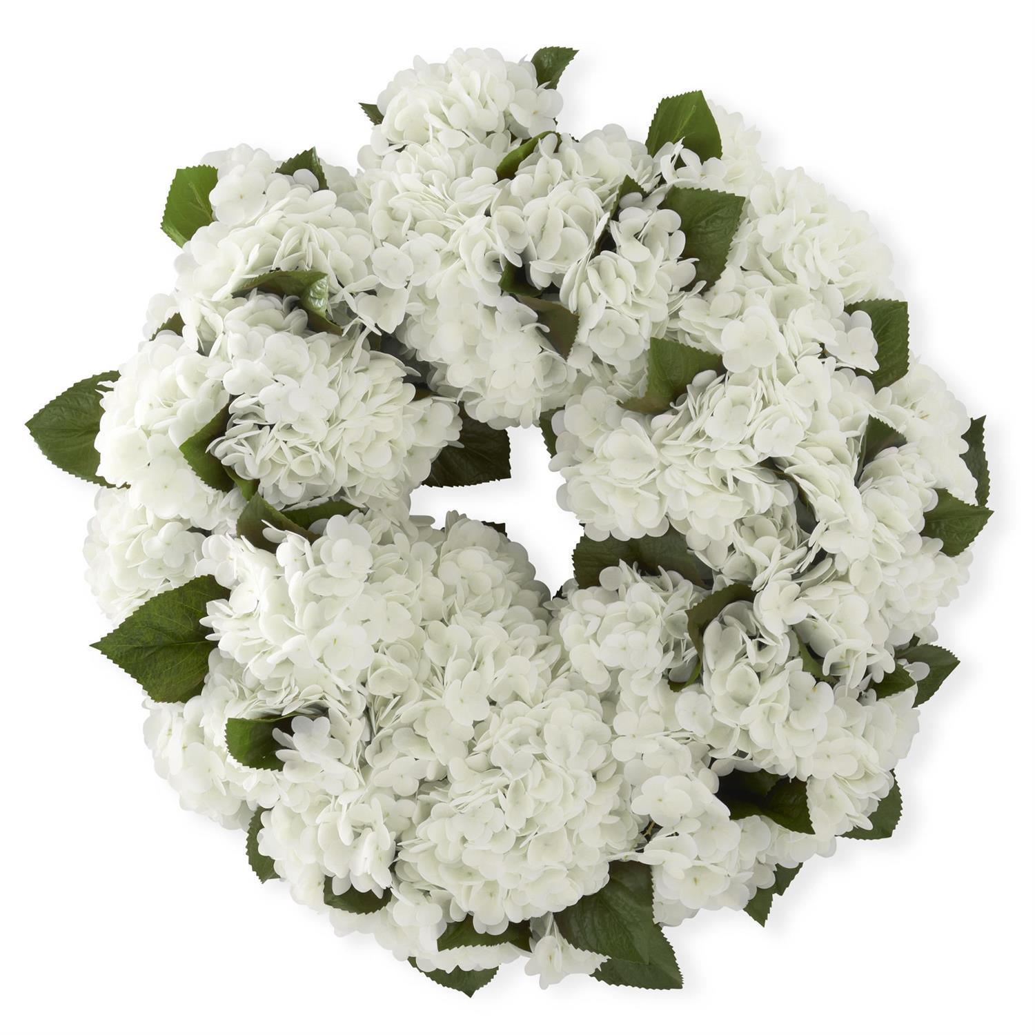 White Real Touch Hydrangea Wreath