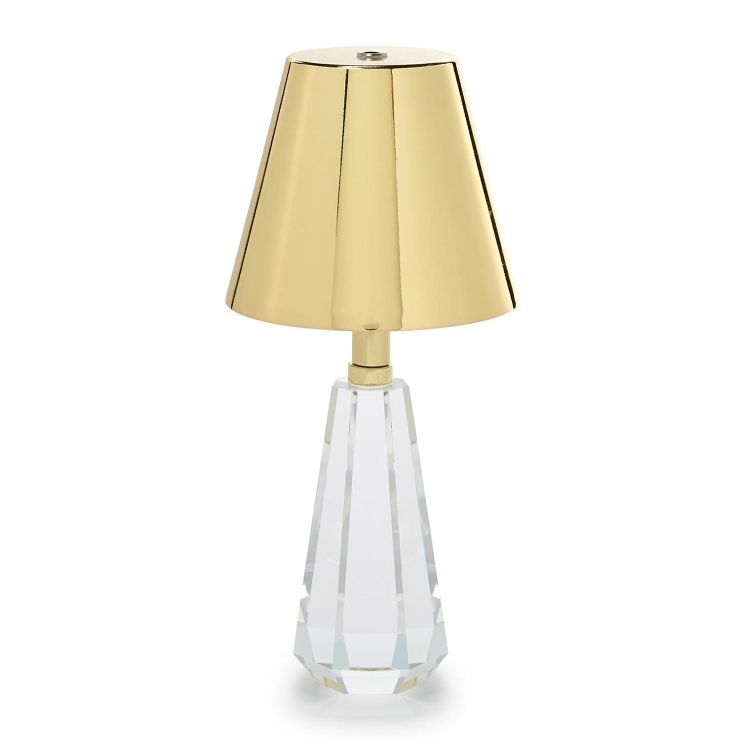 Faceted Crystal-Style Glass LED Cordless Lamp