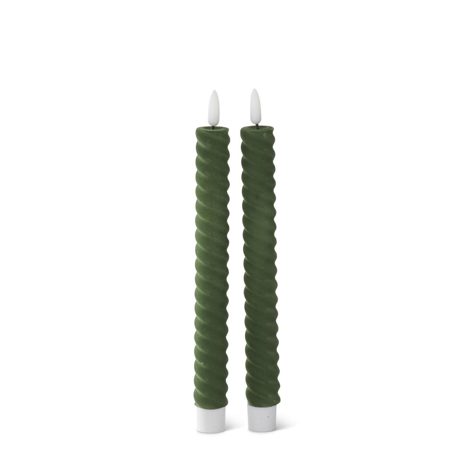 Light Green Flocked Spiral LED Taper