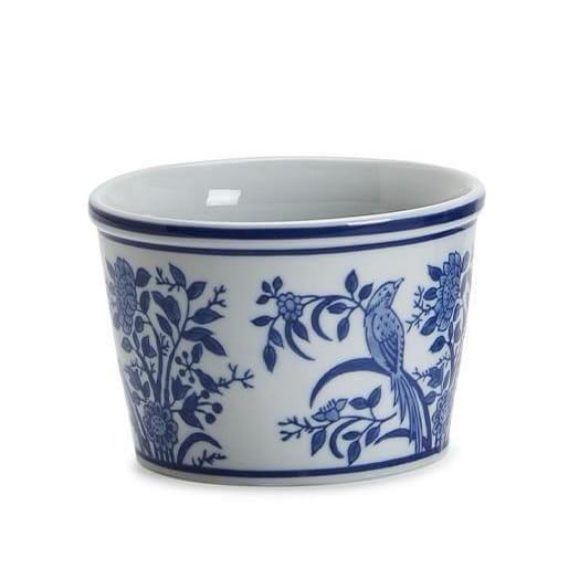 Chinoiserie Blue & White Hand Painted Tall Dish