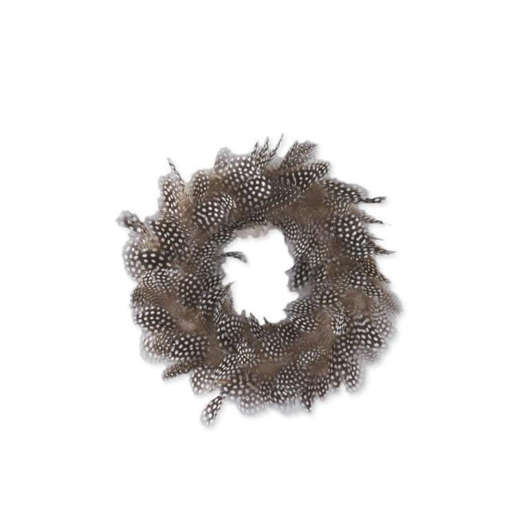Black & White Speckled Wispy Feather Wreath
