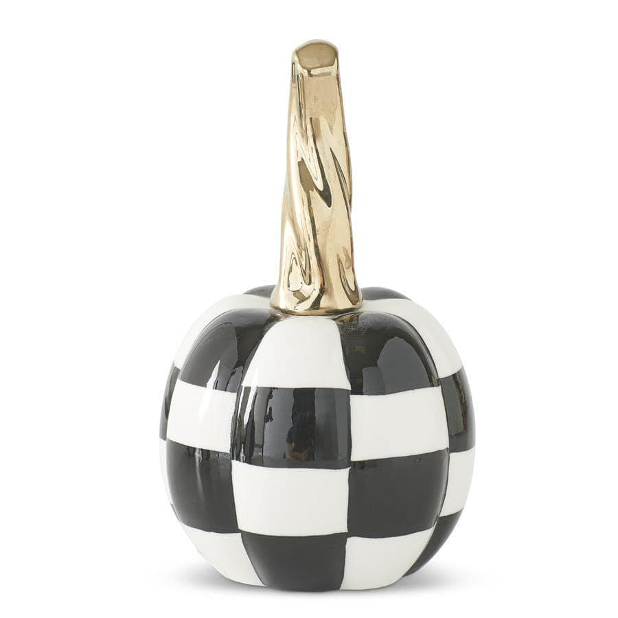 White & Black Checkered Pumpkin