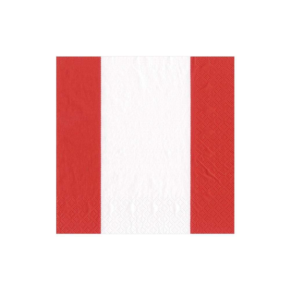 Red Bandol Stripe Paper Cocktail Napkins