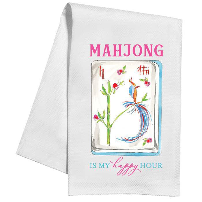 Mahjong Is My Happy Hour Tea Towel
