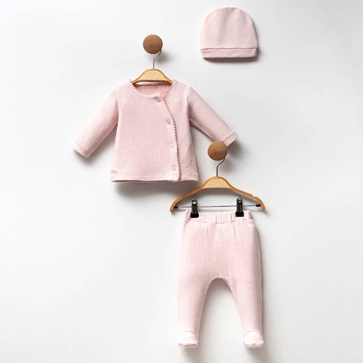 Pink Footed Baby Set