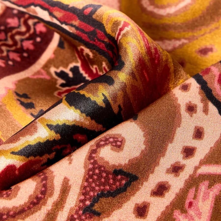 Tabby Paisley Brown Silk Scarf