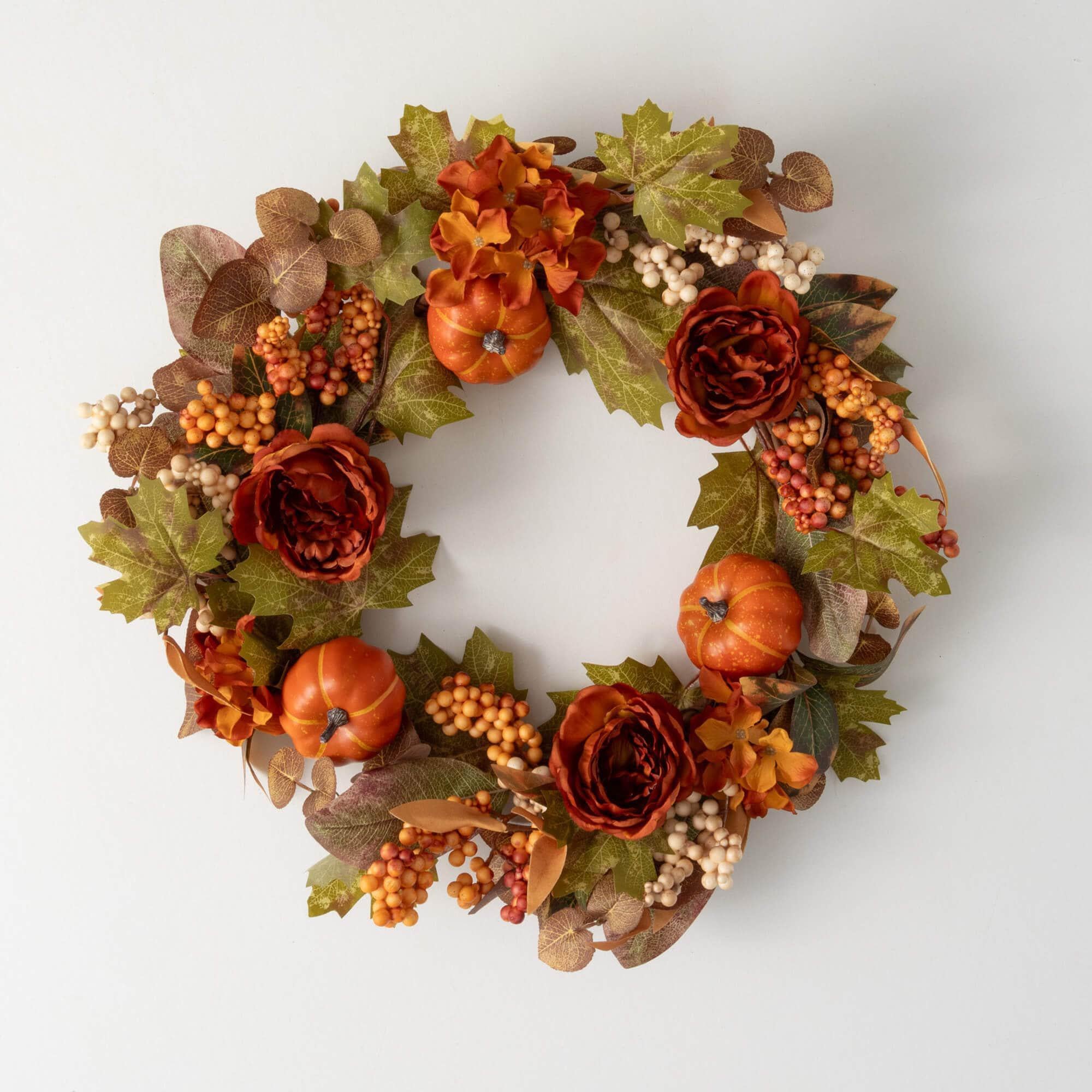 Floral Berry & Pumpkin Wreath