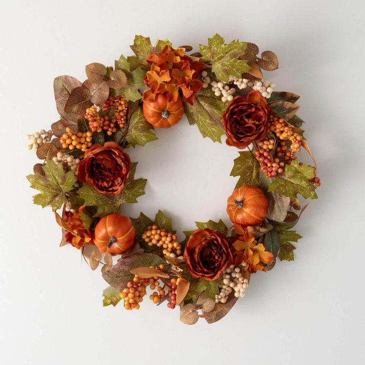 Floral Berry & Pumpkin Wreath