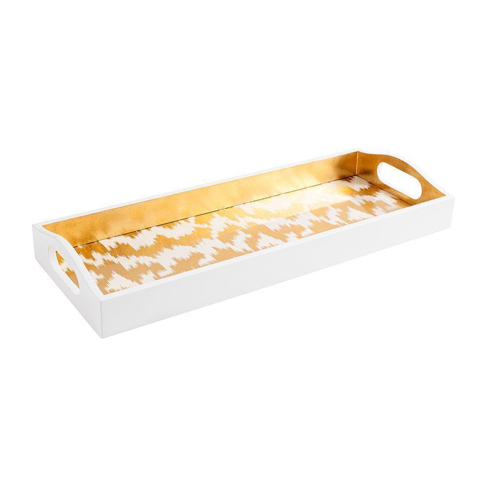 Gold Modern Moiré Lacquer Bar Tray