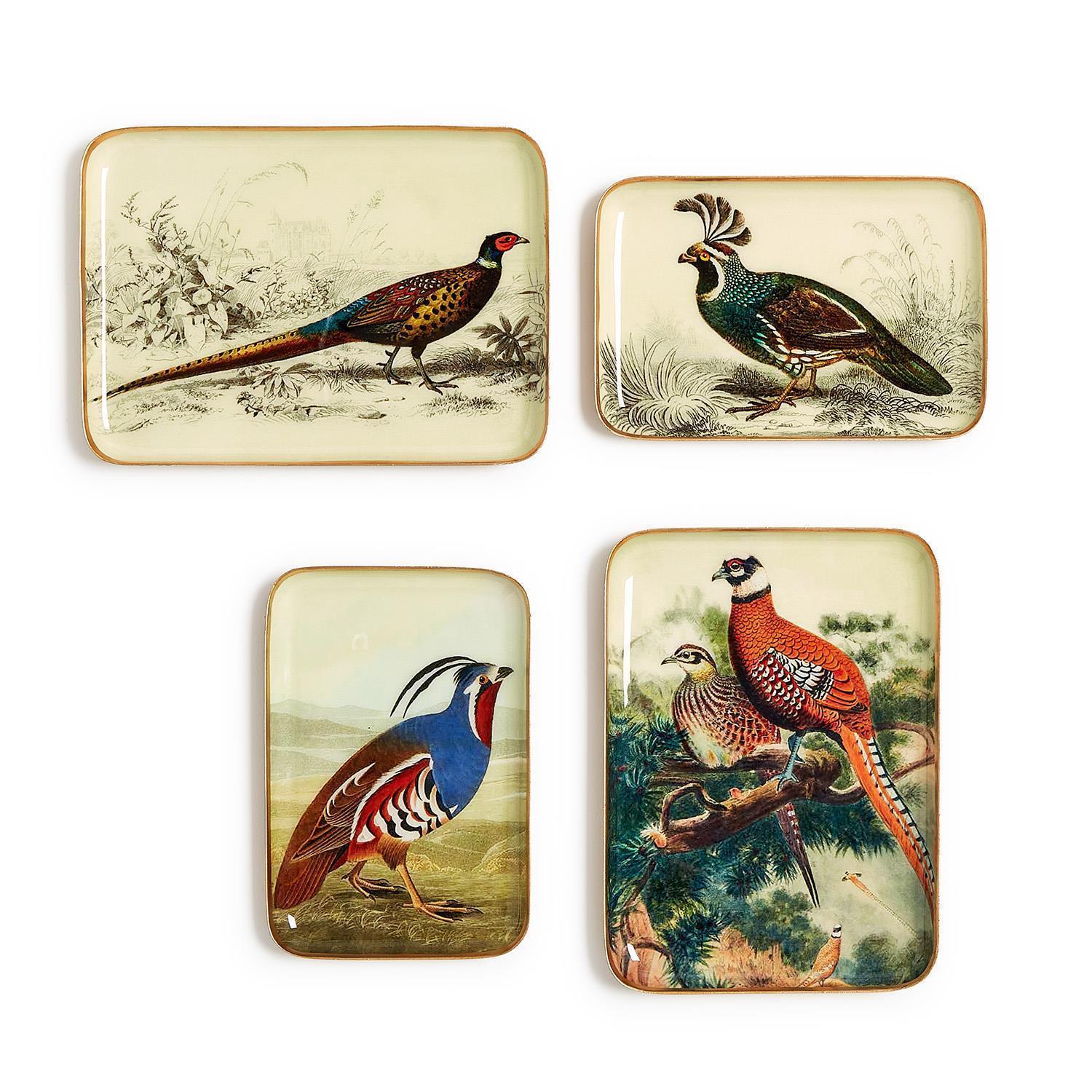 Pheasant Metal Trinket Tray