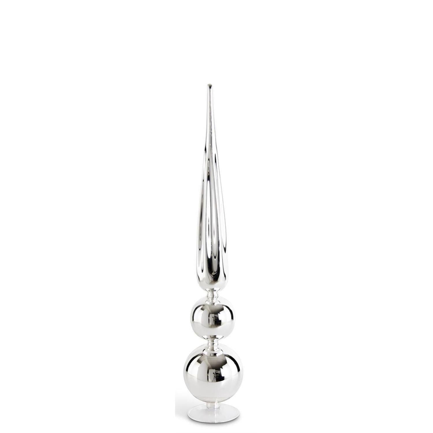 Silver Glass Tabletop Finial