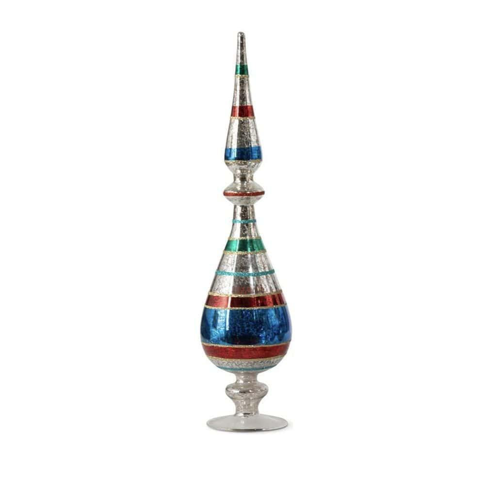 Retro Stripe Tabletop Glass Finial