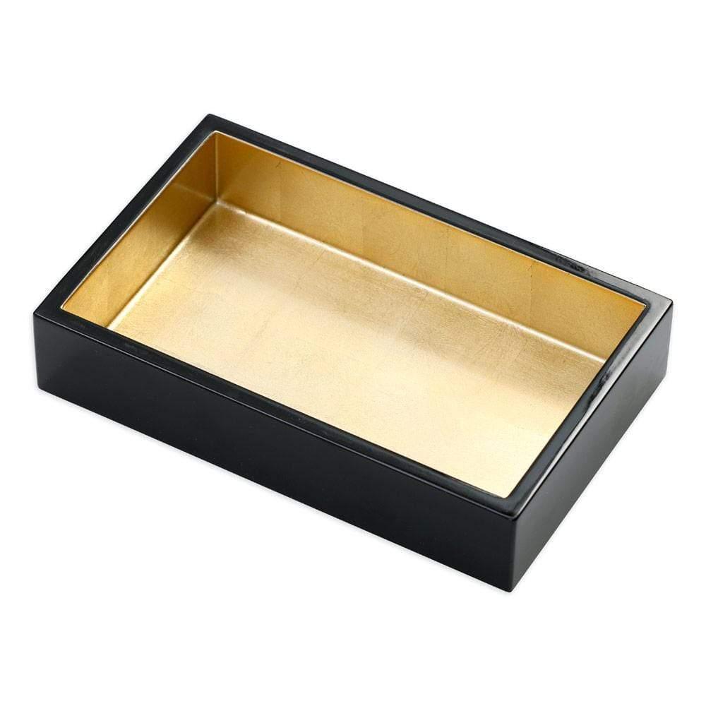 Black With Gold-Lacquer Guest Towel Napkin Holder