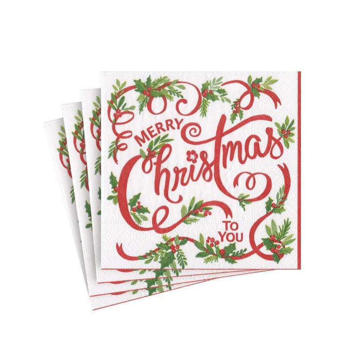 Merry Christmas to You Paper Cocktail Napkins
