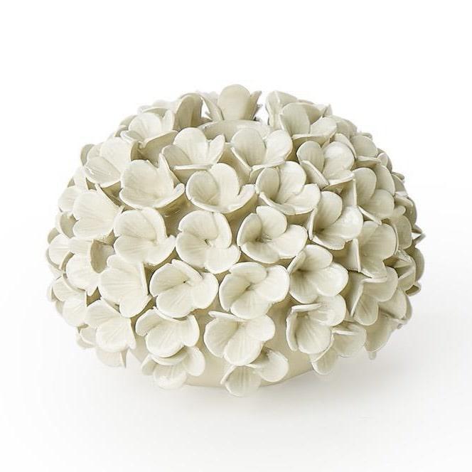 Hand-Crafted White Hydrangea Flower Bud Vase/Taper Holder
