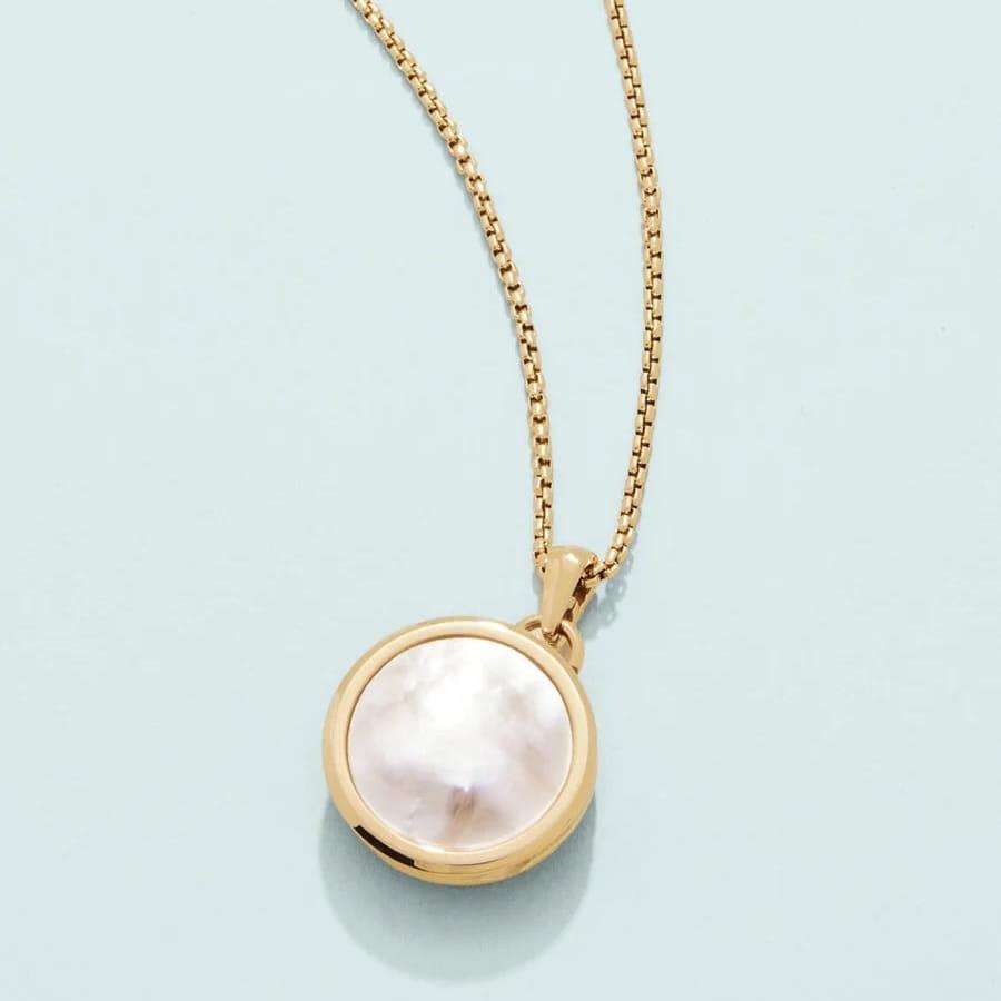 Mother-of-Pearl Photo Locket Necklace
