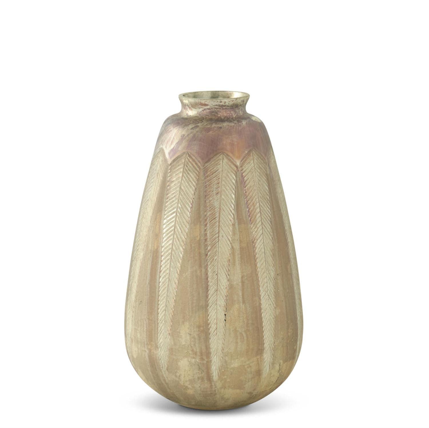 Feather Etched Champagne Vase