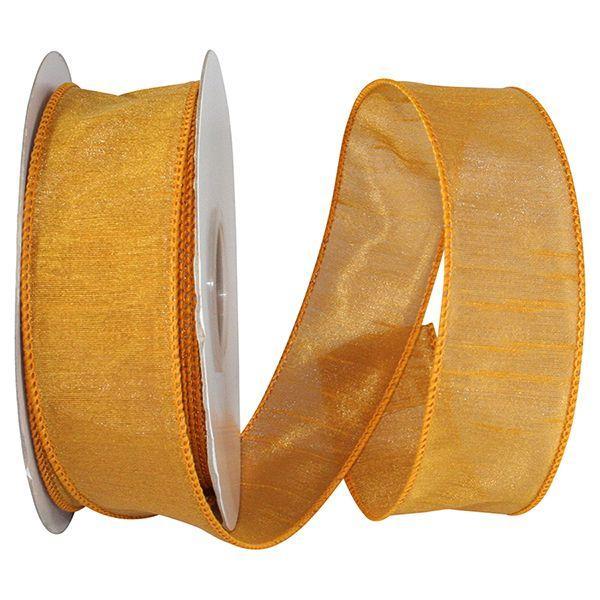 Gold Dupioni Season Wired Edge Ribbon