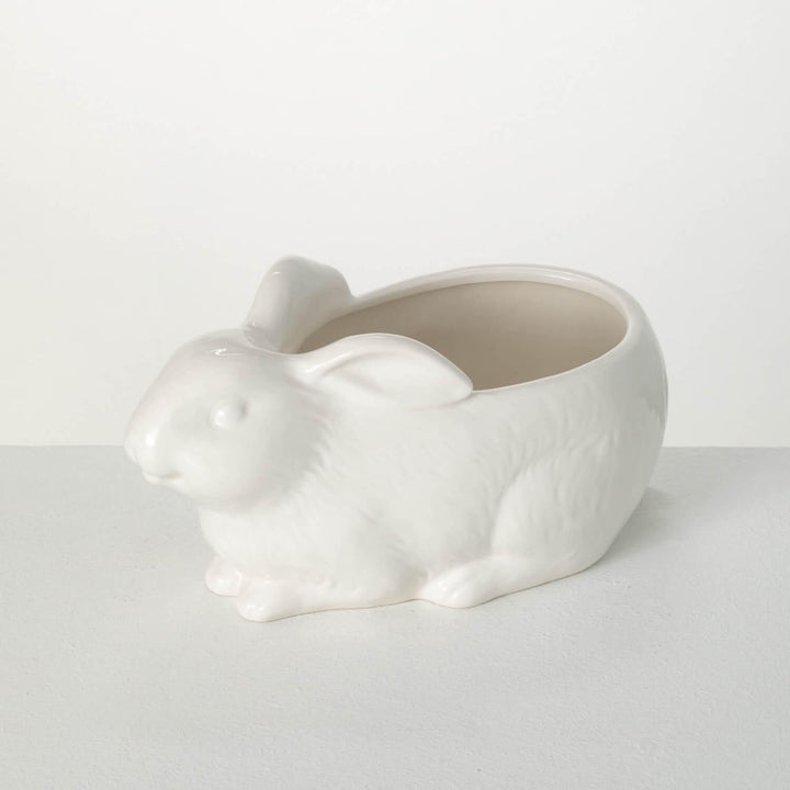 White Bunny Planter