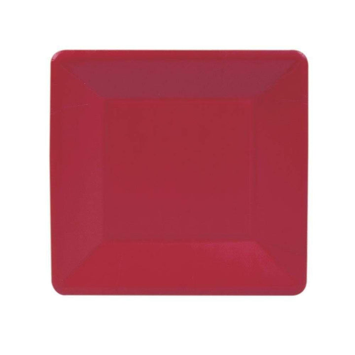 Red Square Paper Salad & Dessert Plates