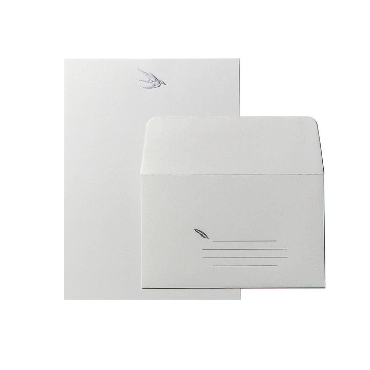 Letterpress Bird With Pen Stationery Set
