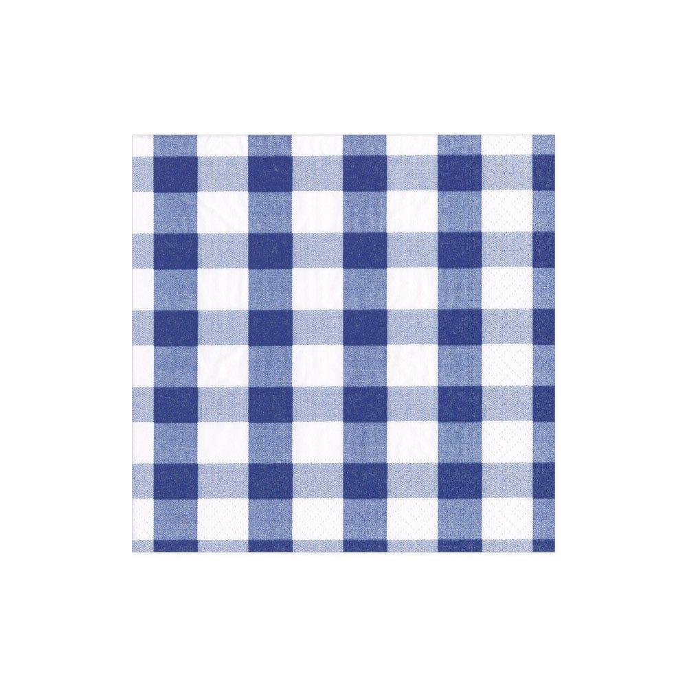 Blue Gingham Cocktail Napkins
