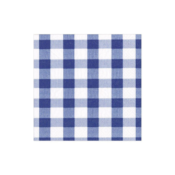 Blue Gingham Cocktail Napkins