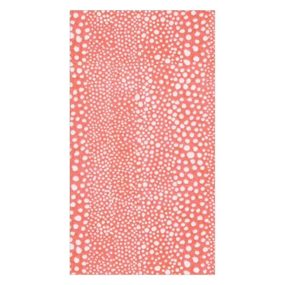 Pebble Paper Linen Guest Towels Napkins | Coral