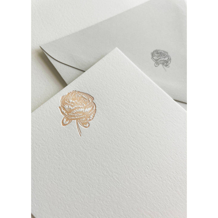 Letterpress Rose Flat Card Boxed Set