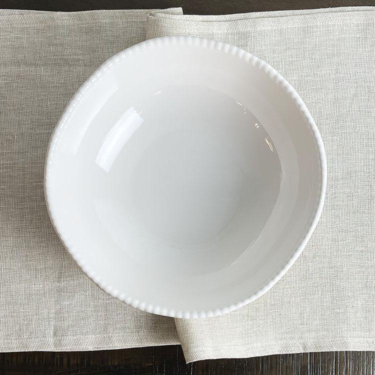 Melamine Beaded Serving Bowl | Cream