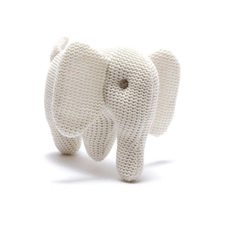 Ellie White Elephant Baby Rattle