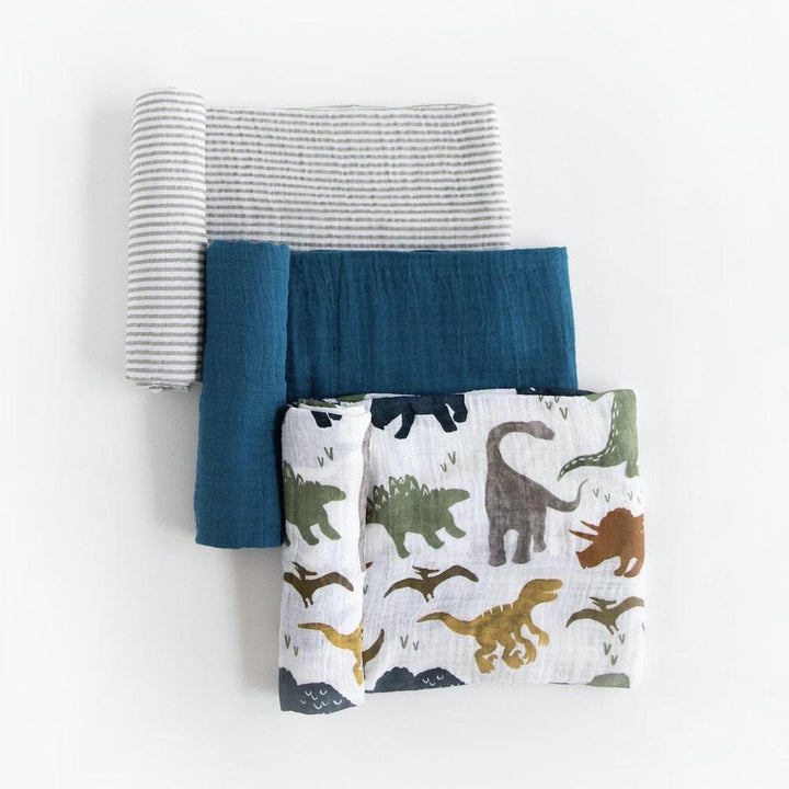 Cotton Muslin Swaddle 3 Pack | Dino Friends