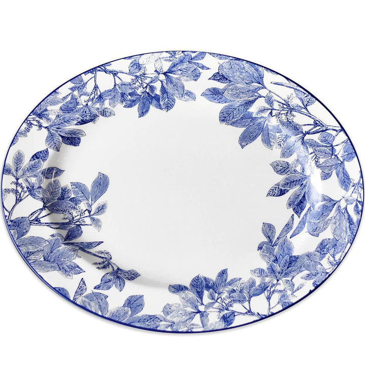 Blue Arbor Large Oval Rimmed Platter