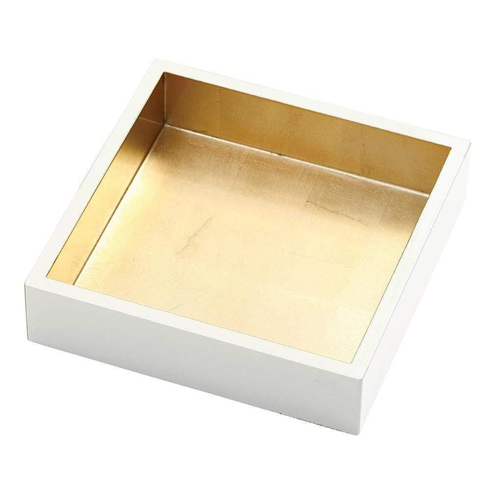 Lacquer Luncheon Napkin Holder | Ivory & Gold