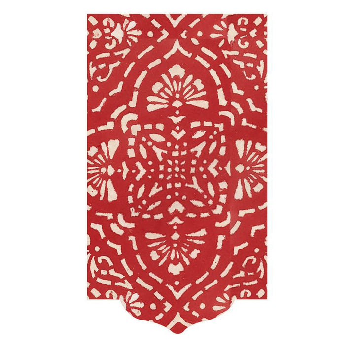 Annika Red Die-Cut Paper Linen Guest Towel Napkins