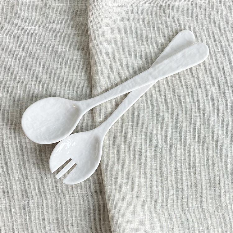 Melamine Salad Servers | Cream