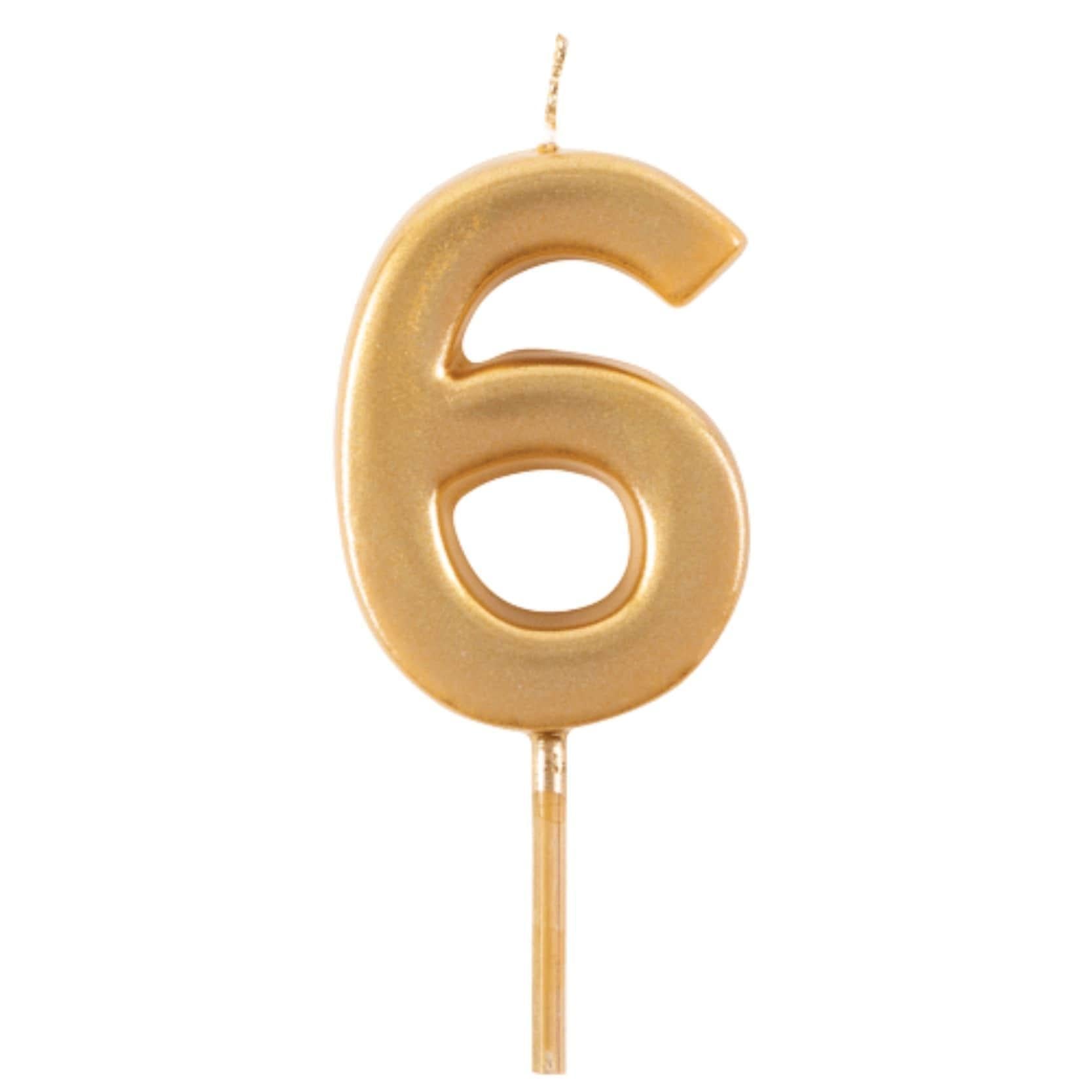 Gold Number Candle | 6