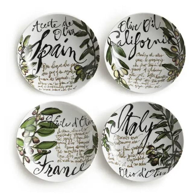 Olive Oil 4pc Pasta Bowl Set