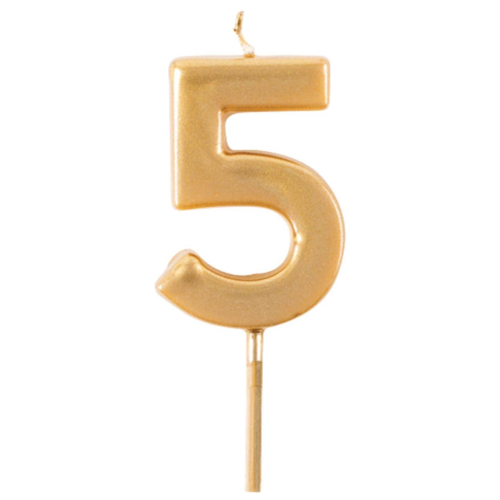 Gold Number Candle | 5