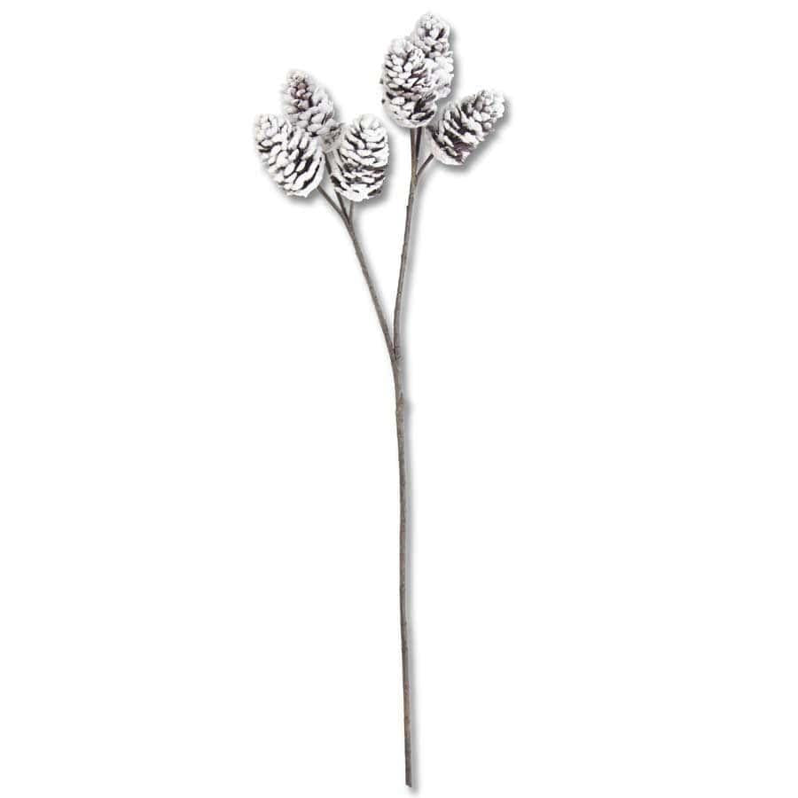 Flocked Pinecone Spray