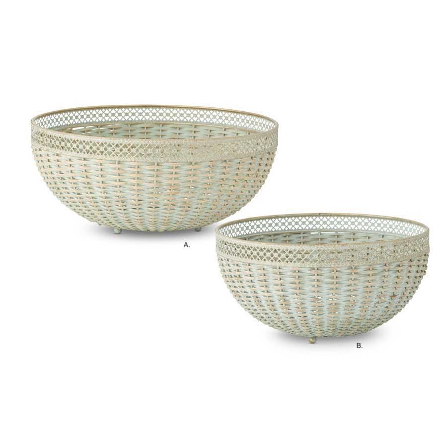 Verdigris Woven Bowls