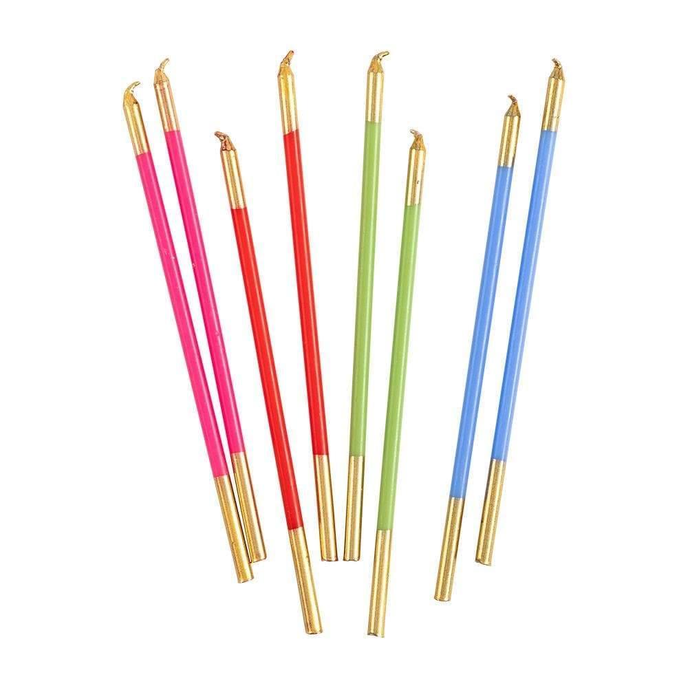 Mixed Brights Birthday Slim Candles
