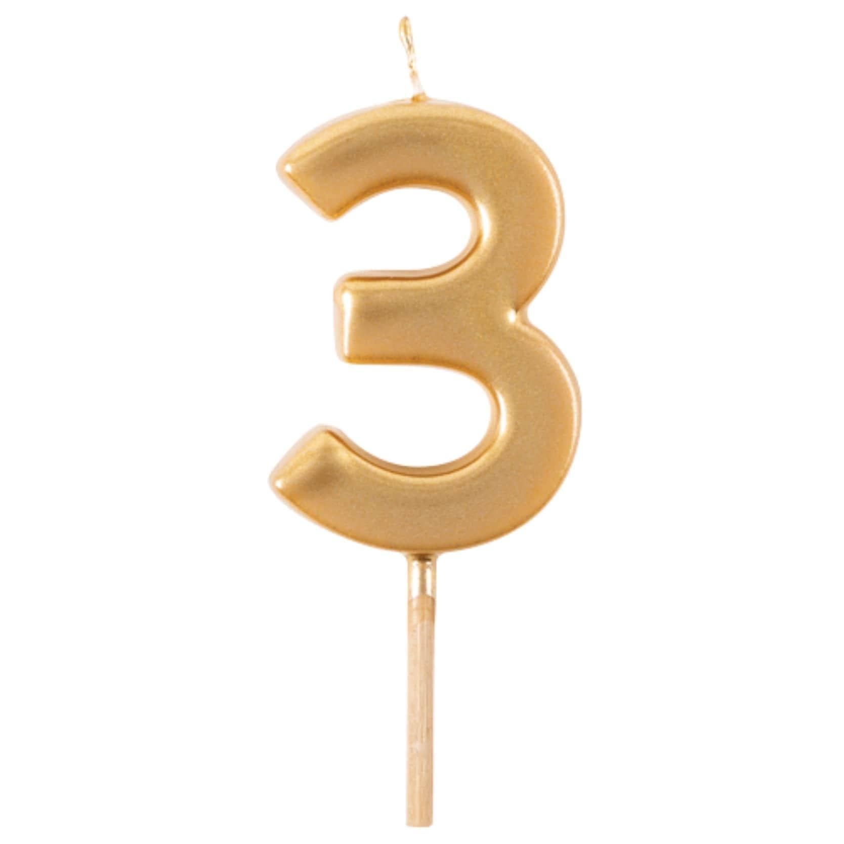 Gold Number Candle | 3