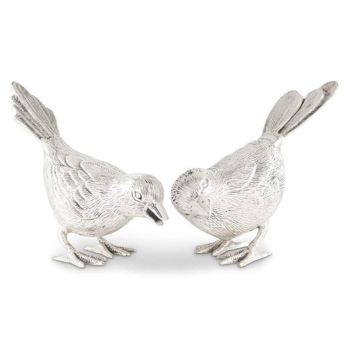 Antiqued Silver Song Bird