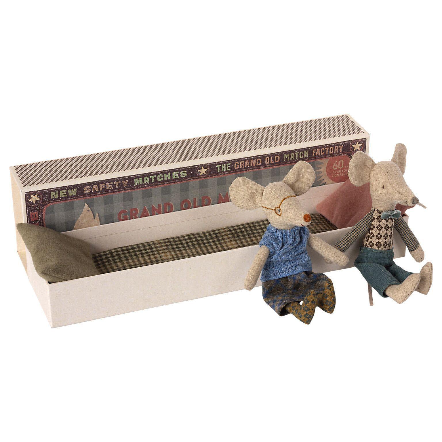 Grandma & Grandpa Mice in Matchbox