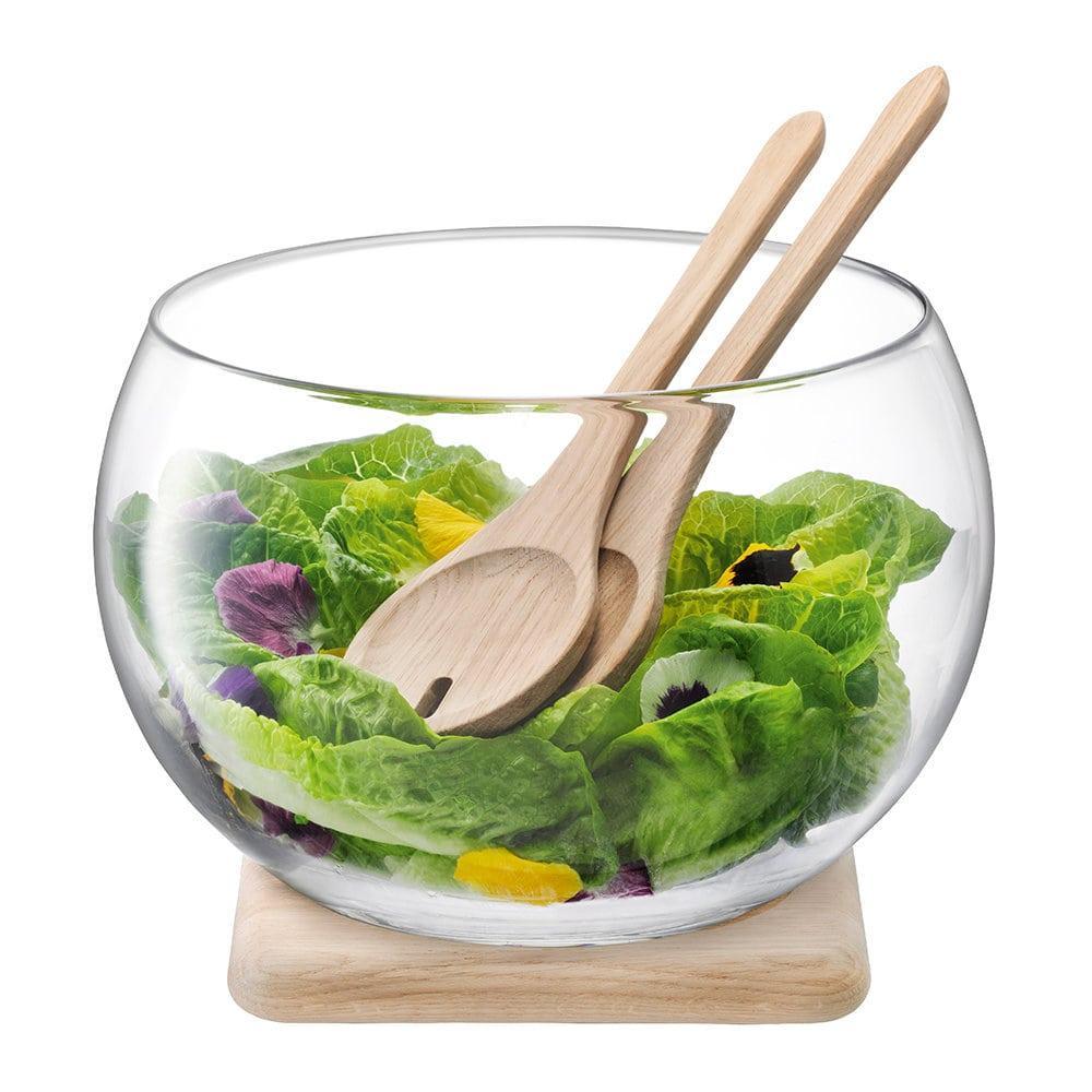 Serve Salad Set & Oak Base