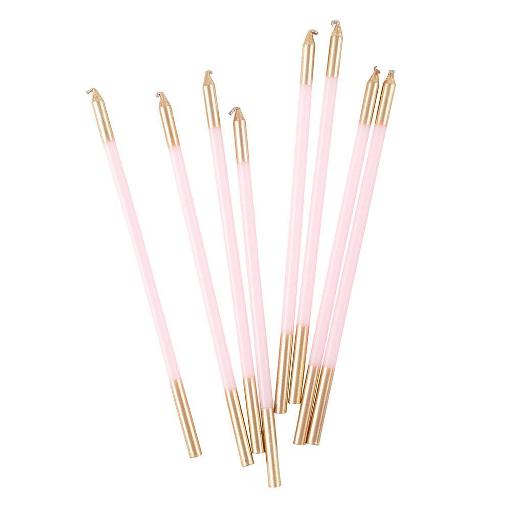 Pink & Gold Birthday Slim Candles